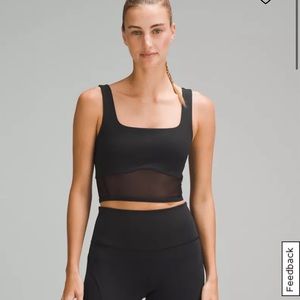 NWOT Black Lululemon Wunder Train Mesh Panel Tank Top